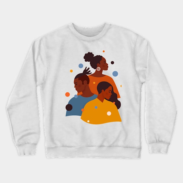 African american man and women in colourful Crewneck Sweatshirt by angelina_bambina